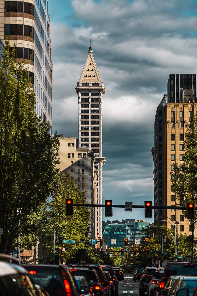 Seattle-Smith tower Seattle depuis Smith Tower en fin de journée